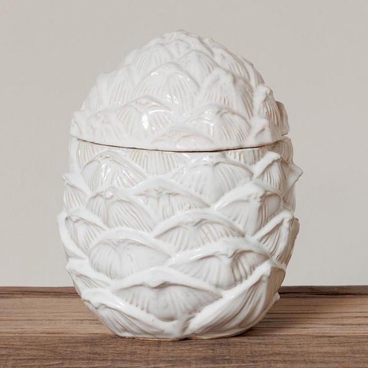 Pine Cone Box White Large