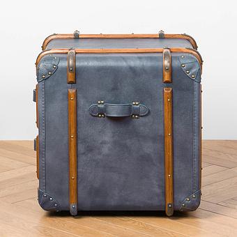 Тумба-сундук Forward Side Table RM натуральная кожа Dark Blue Master