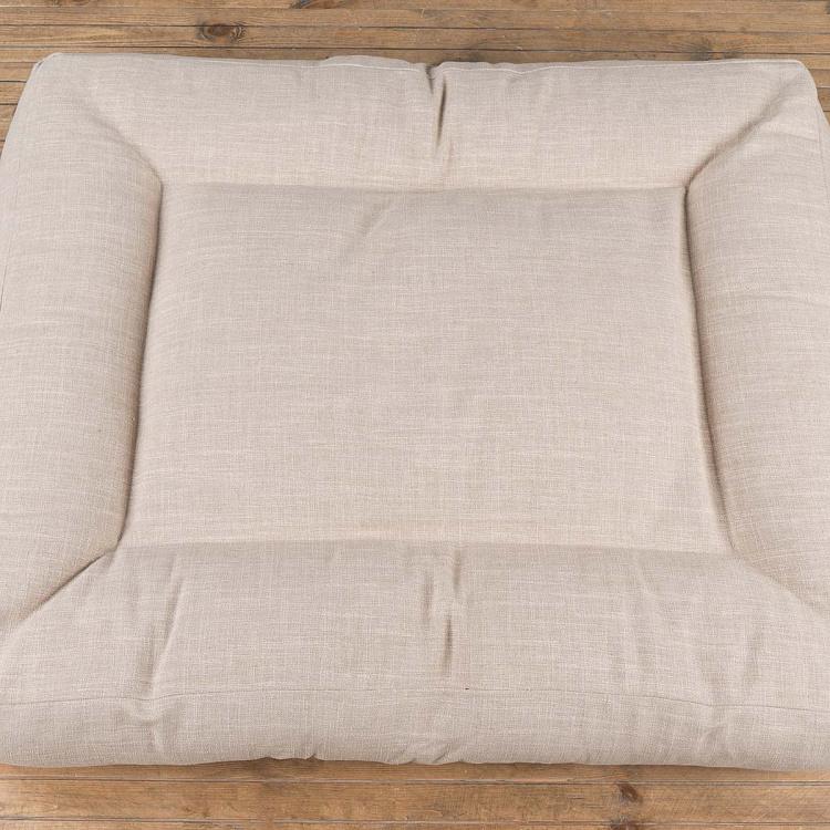 Бежевая лежанка для собак/кошек Оксфорд, L Oxford Cushion Large, Linen Ecru