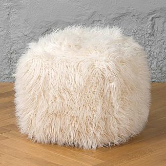 Пуфик Alaska Square Pouf Small искусственный мех Mongolia Cream