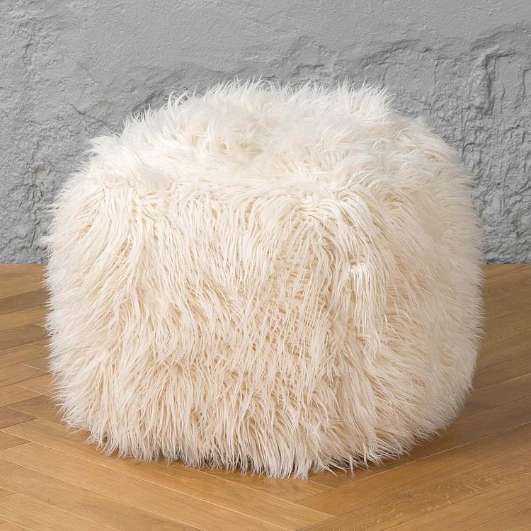 Пуфик Alaska Square Pouf Small искусственный мех Mongolia Cream