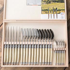 Set 24 Pieces Ivory Table Knives In Box