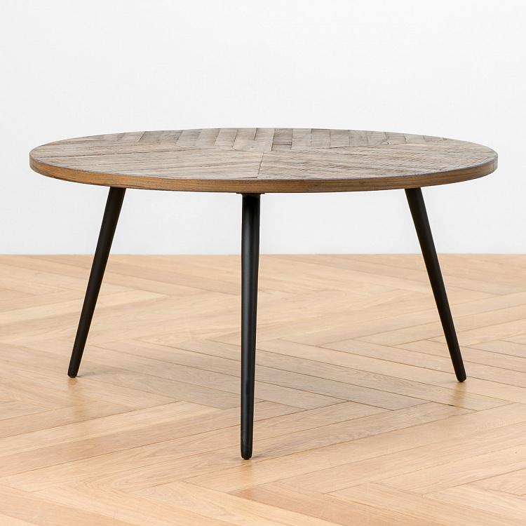 Журнальный круглый стол из переработанного тика Round Coffee Table Recycled Teak