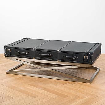 Журнальный стол Equipage Coffee Table A натуральная кожа Santosa Black