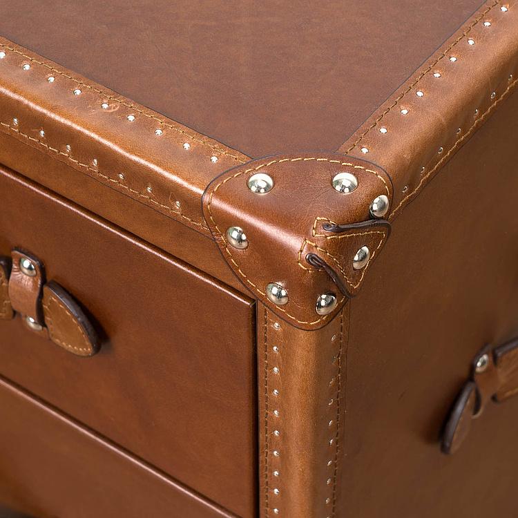 Тумба-сундук Harrison Trunk A натуральная кожа Vector Dark Brown - ракурс 7