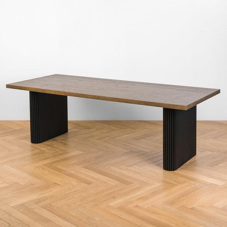 Обеденный стол Рикардо из светлого ясеня и дуба Riccardo Dining Table, Ash Ochre Brown