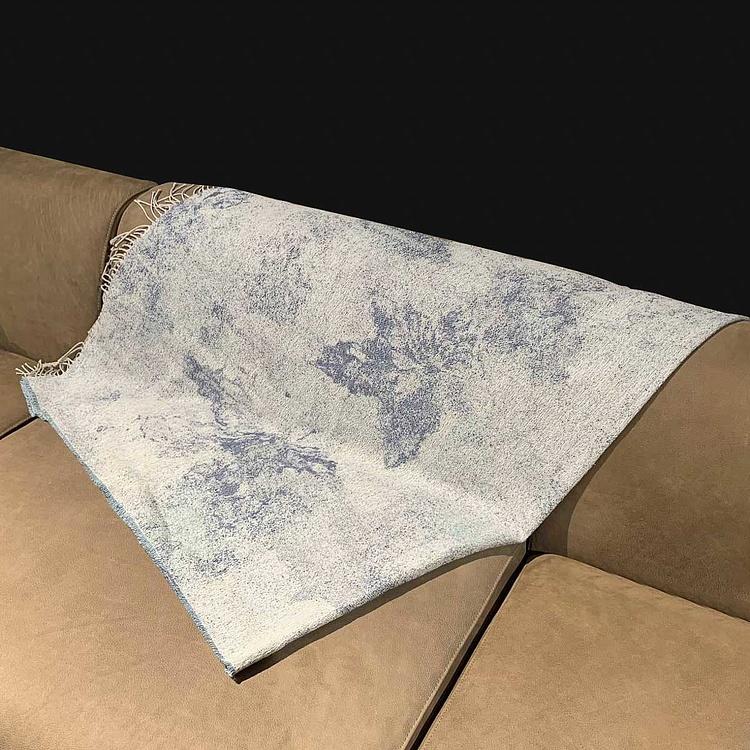 Бледно-голубой хлопковый плед Сорапис, 130x180 см Sorapis Plaid Blue 130x180 cm