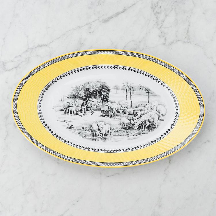 Овальное сервировочное блюдо Пейзанские мотивы, L Village Oval Serving Dish Large