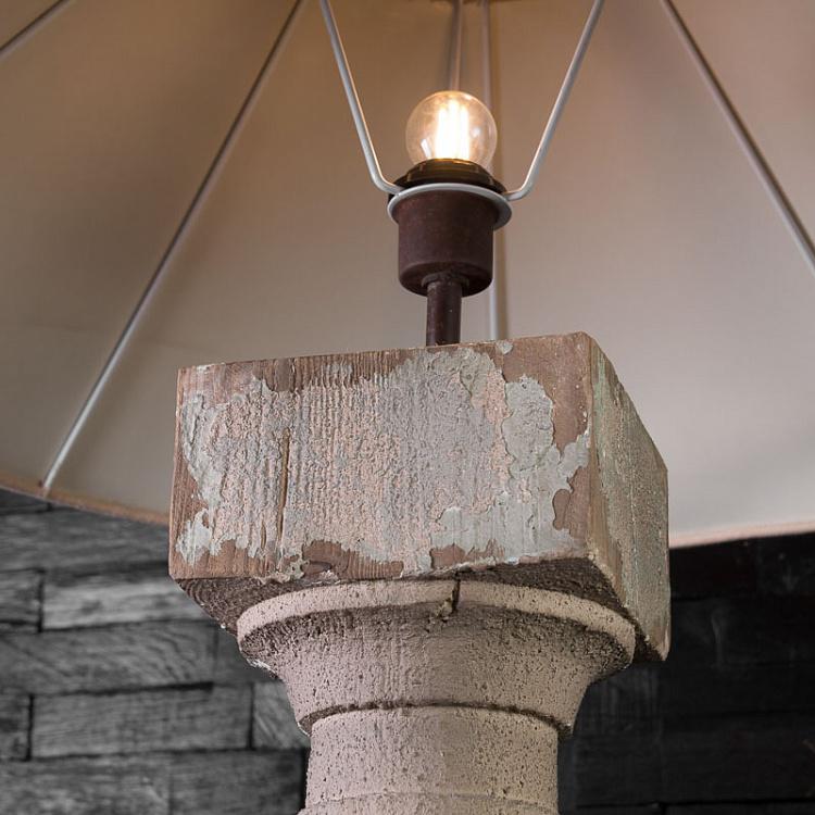 Настольная лампа с бежевым льняным абажуром Балюстрада Balustrade Table Lamp With Coolie Shade Hemp Sand