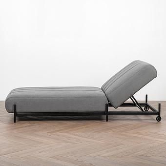 Садовый шезлонг-лежак Luna Lounger, Black акриловая ткань Flanelle - ракурс 3