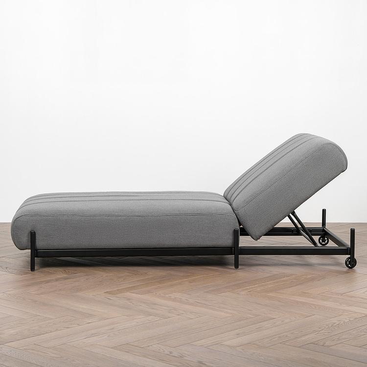 Садовый шезлонг-лежак Luna Lounger, Black акриловая ткань Flanelle - ракурс 3