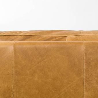 Трёхместный диван Lincoln 3 Seater, Bleached Oak PF натуральная кожа Cognac Grain - ракурс 9