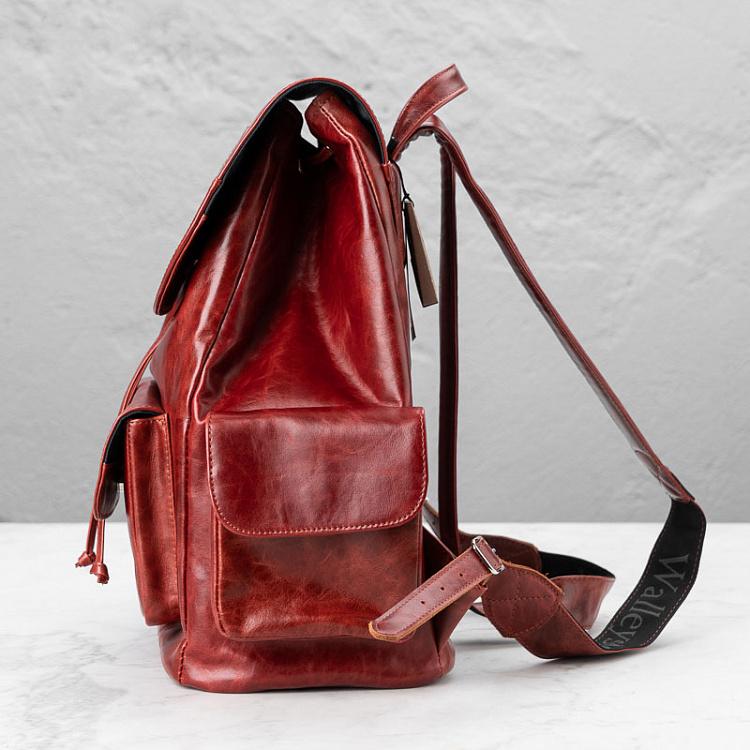 Рубиновый кожаный рюкзак Сечел Наставник, M Satchel Tutors Backpack Medium, Mogok Rubens