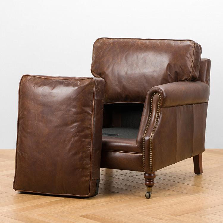 Кресло Джон, красно-коричневые ножки John Armchair, Red Brown Wood D