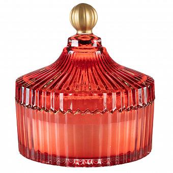 Арома-свеча Aroma Candle In Red Striped Glass Berry Rose Large