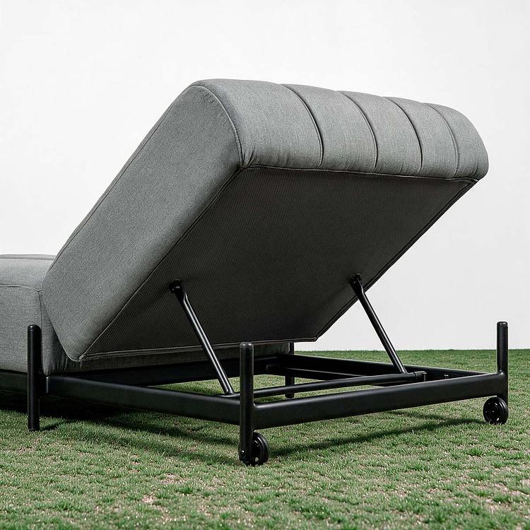 Садовый шезлонг-лежак Luna Lounger, Black акриловая ткань Flanelle - ракурс 7