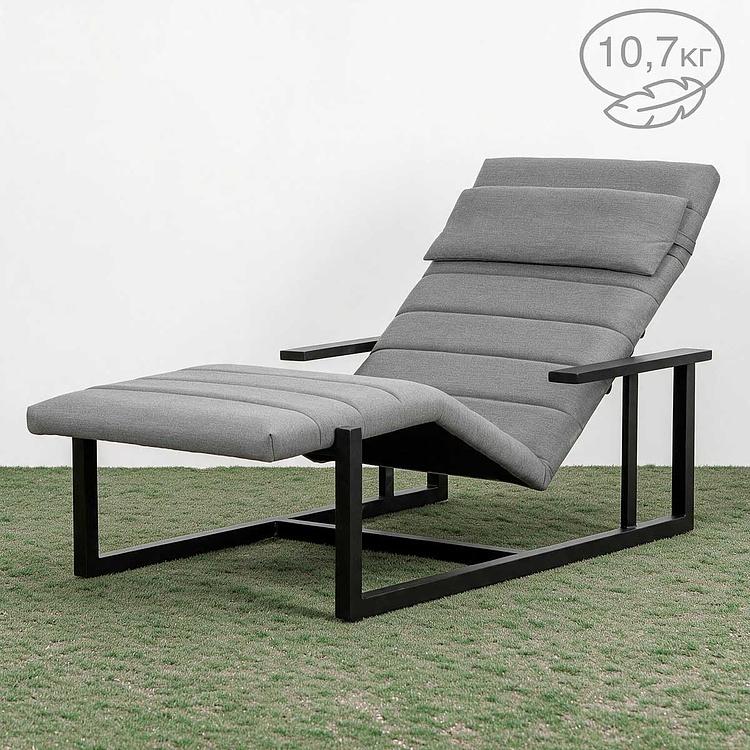 Садовый шезлонг-лежак Roxy Lounger, Black акриловая ткань Flanelle