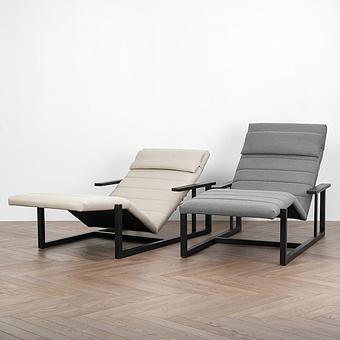 Садовый шезлонг-лежак Roxy Lounger, Black акриловая ткань Light Stone - ракурс 9