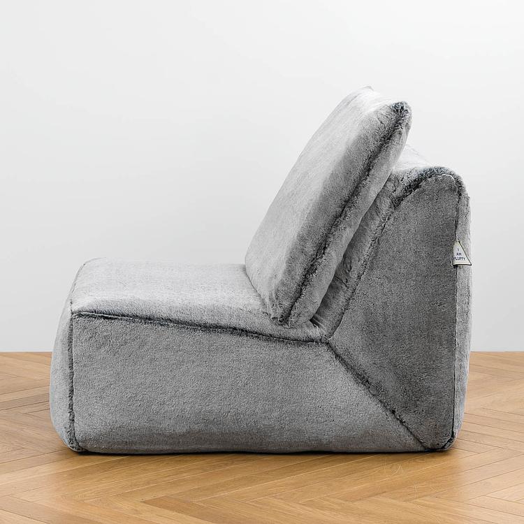 Кресло Lomfy Chair искусственный мех Grizzly Grey - ракурс 3