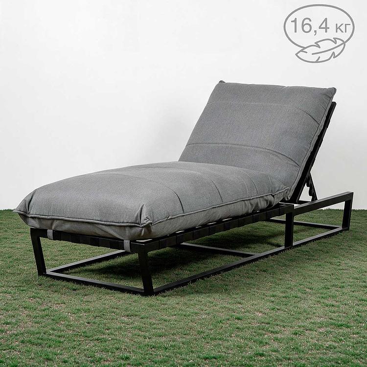 Садовый шезлонг-лежак Reef Lounger, Black акриловая ткань Flanelle