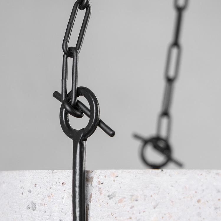 Подвесное серо-белое кашпо-чаша Эффектори Бетон, M Effectory Beton Hanging Bowl White Sand Medium