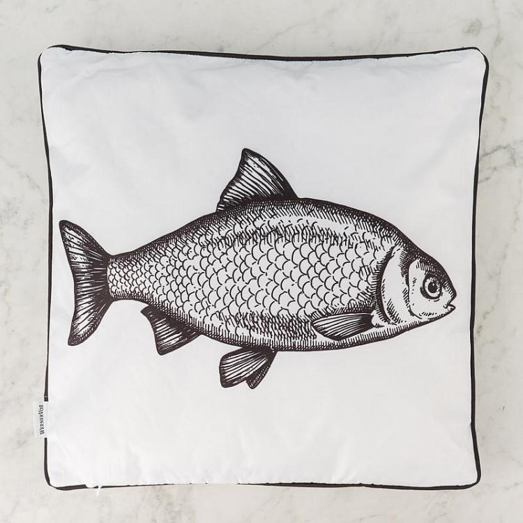 Белая декоративная подушка Рыба Cushion Fish White