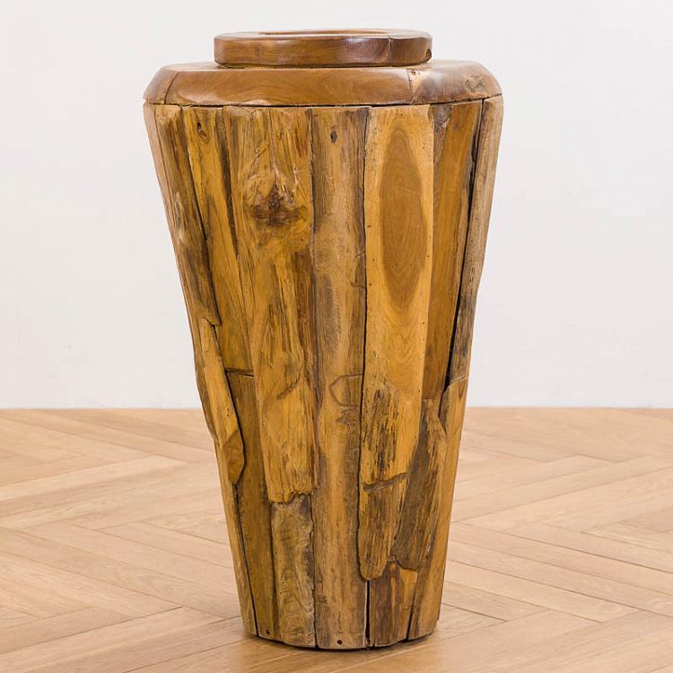 Ваза для цветов из тика Recycled Teak Jar