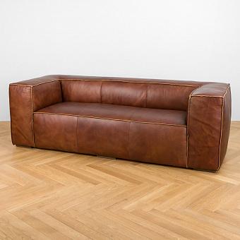 Трёхместный диван Cubism 3 Seater PF натуральная кожа Henna Grain