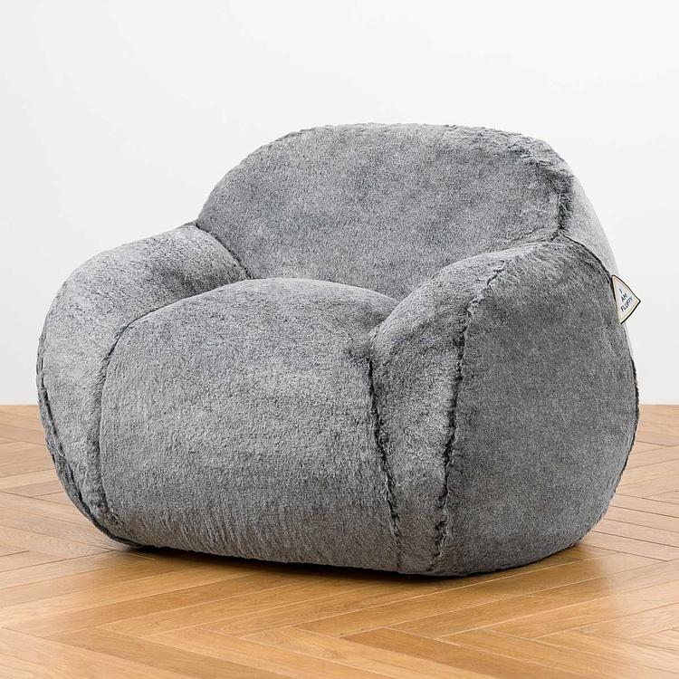 Кресло Baby Snug Chair искусственный мех Grizzly Grey