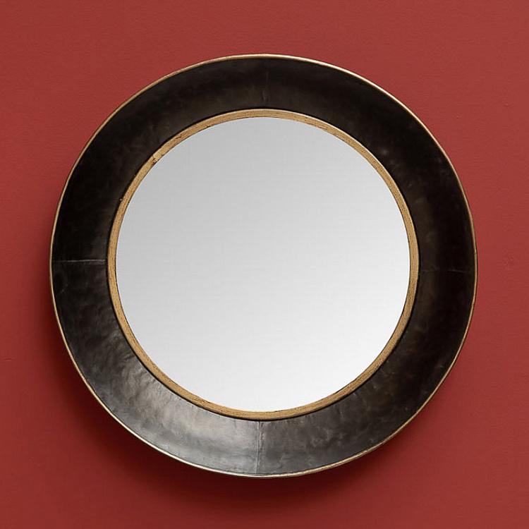 Зеркало в чёрной раме с золотой окантовкой Mirror With Golden Edge