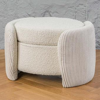 Cord And Curly Ottoman Bianco