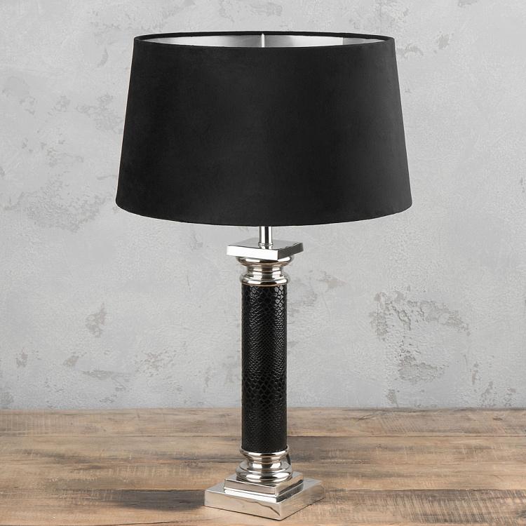 Настольная лампа с абажуром Марвелэс Table Lamp Marvelous Black/Silver