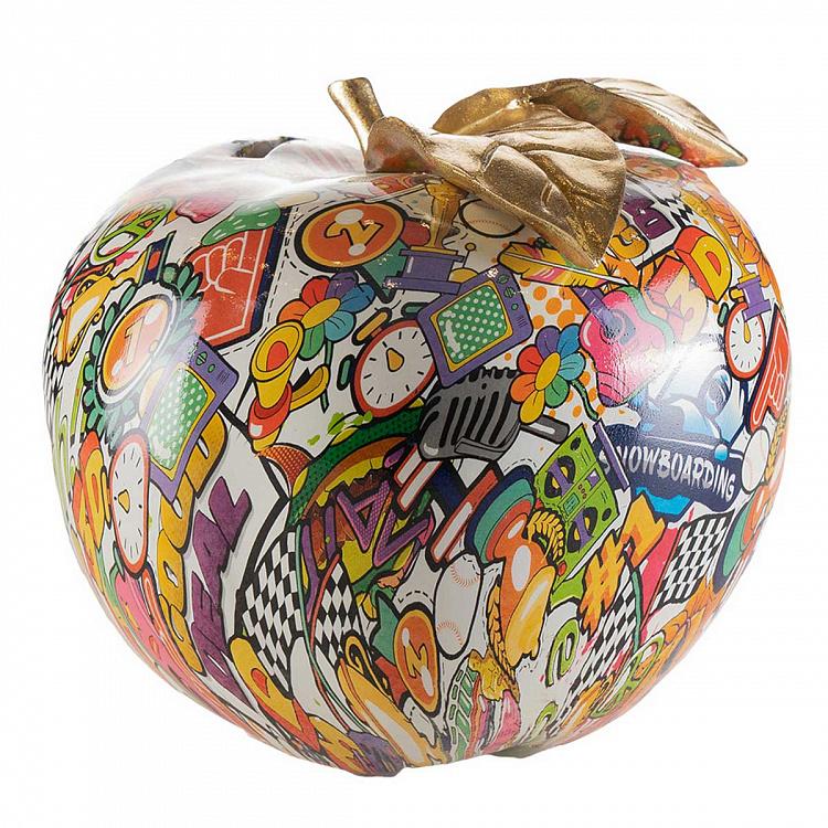 Копилка Яблоко в стиле граффити Graffiti Painted Apple Money Bank