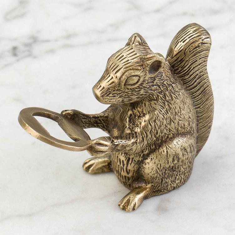 Antique Gold Squirrel Bottle Opener