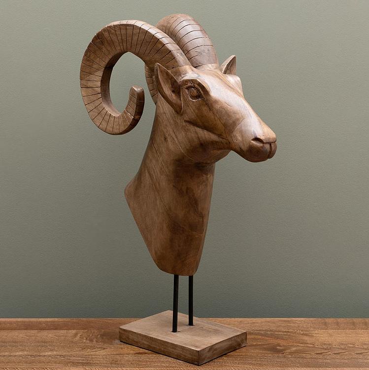 Статуэтка Голова барана, L Ram Head Wood Large