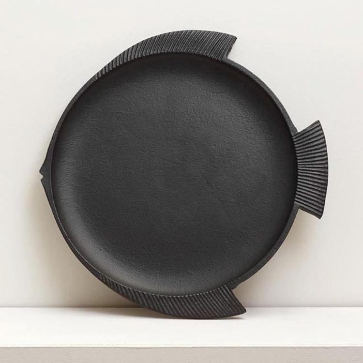 Круглое блюдо Чёрная рыба Round Fish Dish Big Black