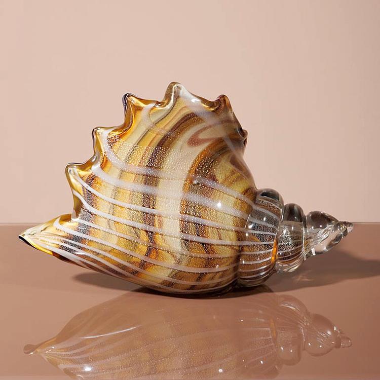 Пресс-папье Стеклянная коричневая ракушка Shell Glass Paperweight Brown