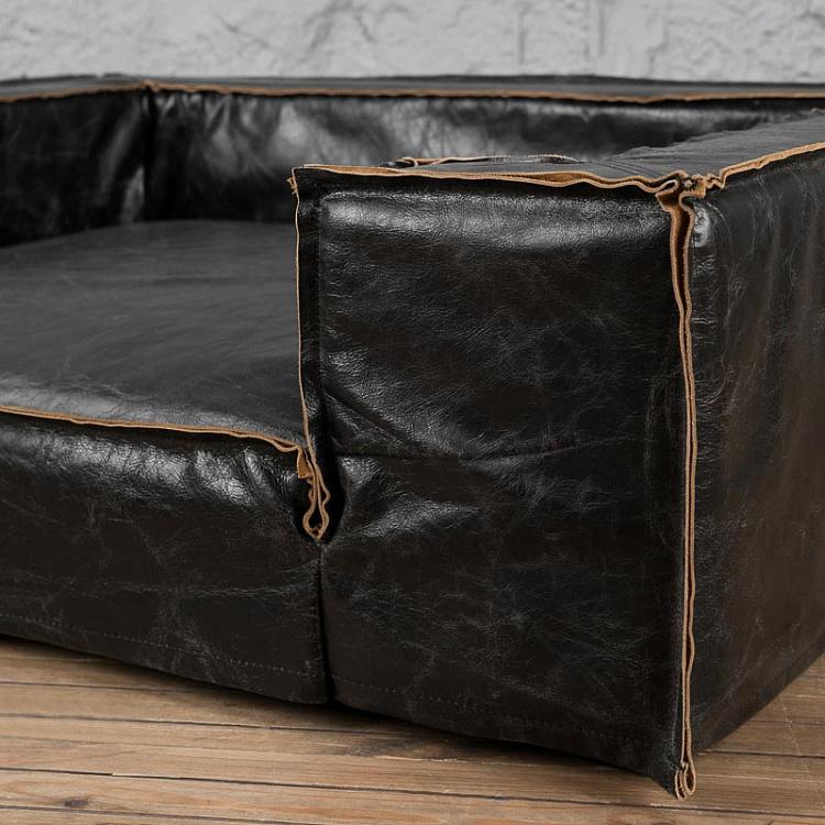 Кровать для питомца Лучано, L Luciano Pet Bed Large, Ebony Leather