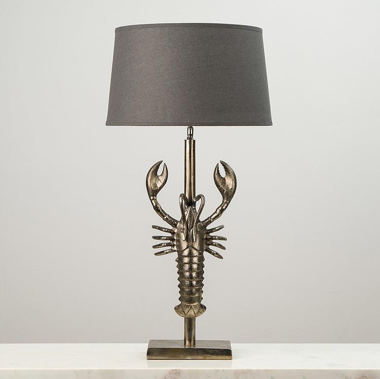 Настольная лампа с абажуром Лобстер Lobster Table Lamp Silver With Shade