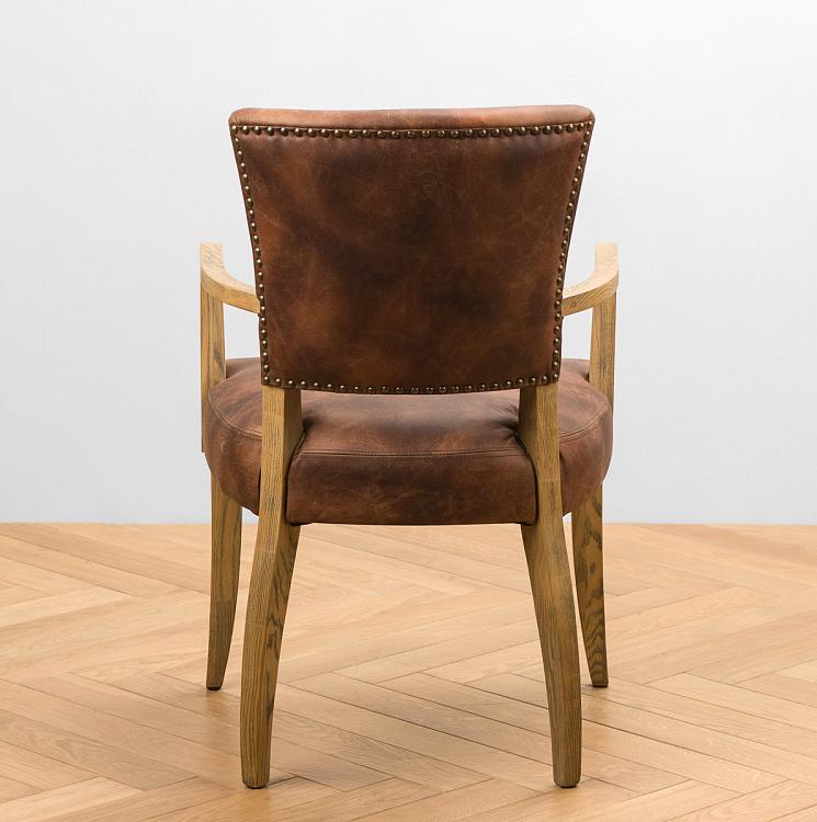 Стул Мами с подлокотниками, светлые ножки Mami Dining Chair With Arms, Oak Brown