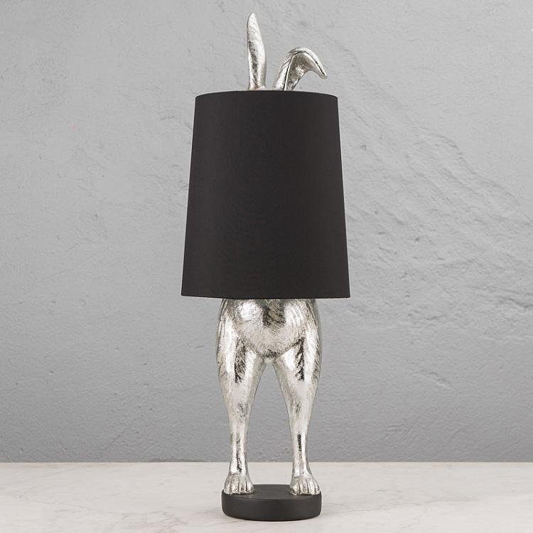 Настольная лампа Серебряный робкий кролик, M Table Lamp Hiding Bunny Silver Black