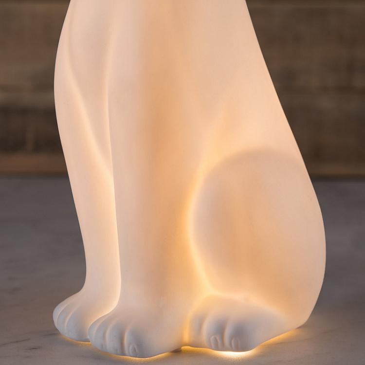 Фарфоровая настольная лампа Собака Porcelain Table Lamp Dog