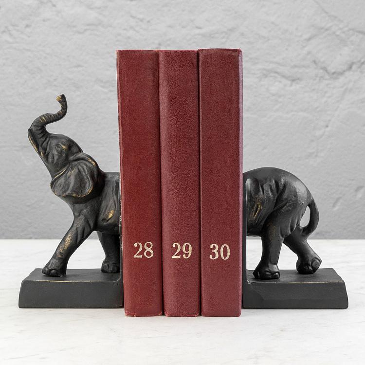 Набор из двух держателей для книг Счастливый слон Bookend Elephant Lucky