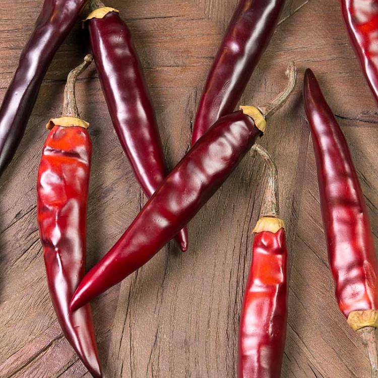 Искусственное растение набор из 10 перцев чили красного цвета Chili In Bag Burgundy Red