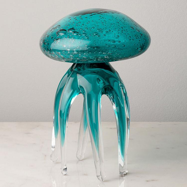 Glass Turquoise Jellyfish Large