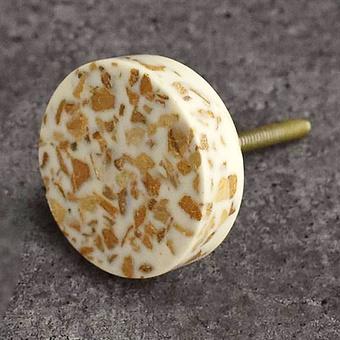 Colourful Terrazzo Knob Mustard