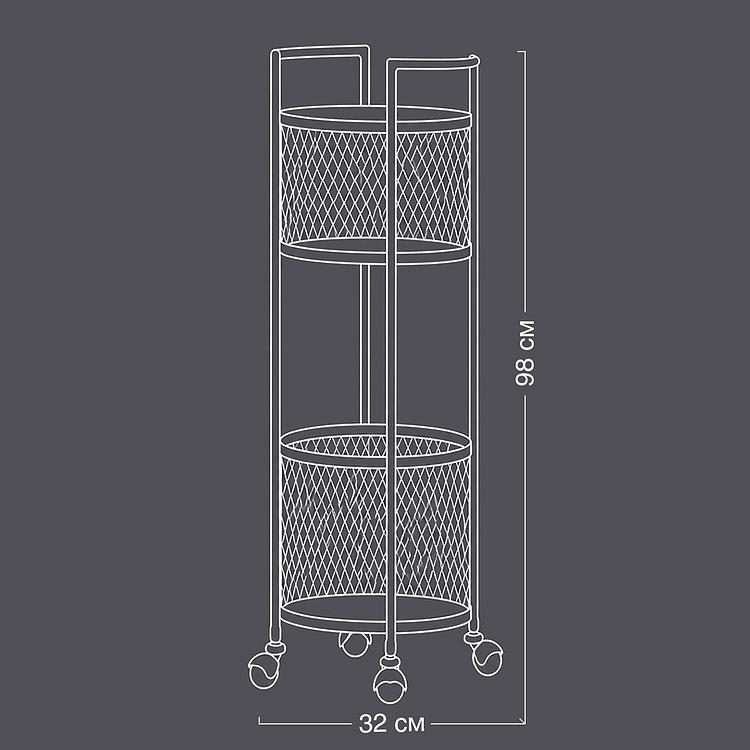 Тележка 2 Levels Storage Baskets On Wheels - ракурс 10