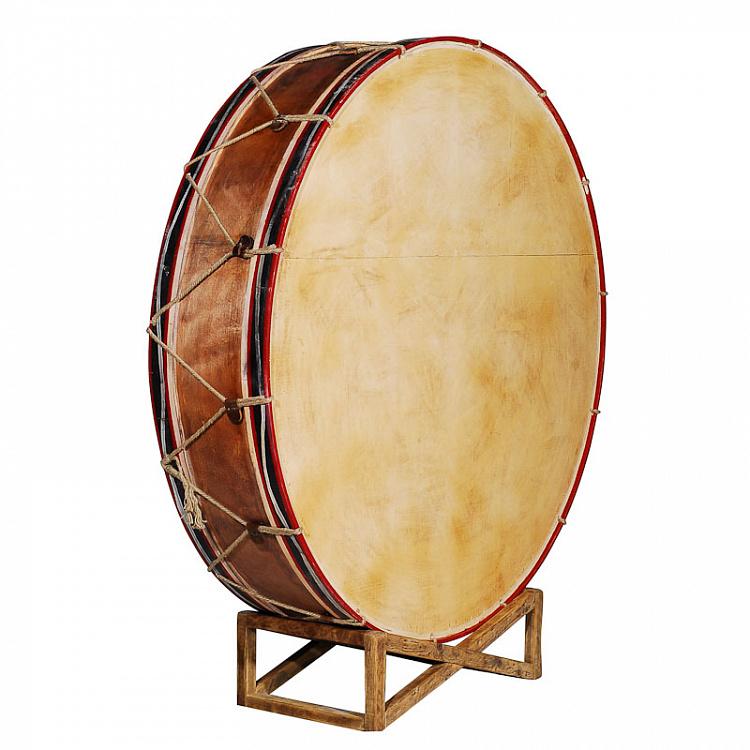 Деревянный стеллаж в виде барабана на подставке, L Wooden Drum Bookcase Large With Stand