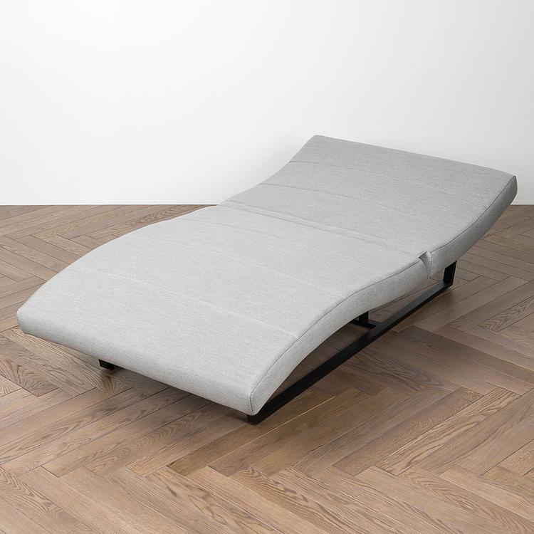 Садовый шезлонг-лежак Wave Lounger, Black акриловая ткань Lead Chine - ракурс 6