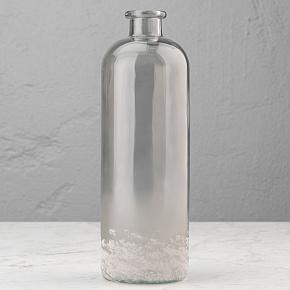 Grey-frosted Glass Bottle Vase Large